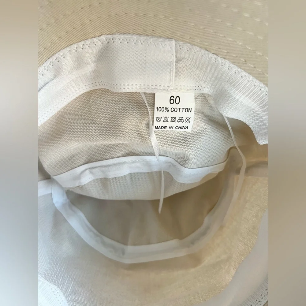 Bucket Hat 100% Cotton Beige Cream Neutral Unisex Minimalist Adjustable Strap